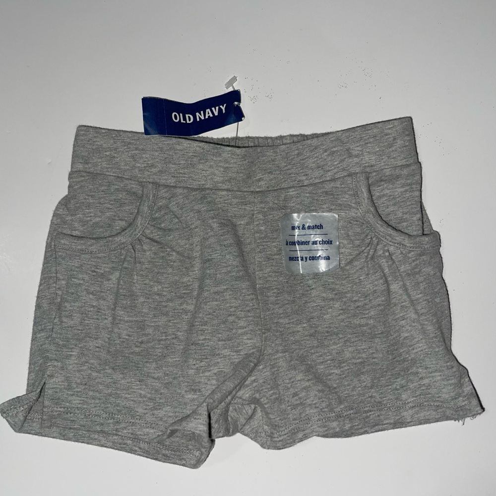 Old Navy Kids Heather Gray Elastic Waist Shorts with Pockets, Size 18-24 Months